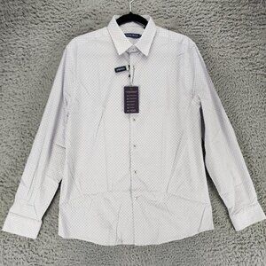Stone Rose Shirt Mens Medium White Long Sleeve Button Up *NWT*